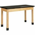 Diversified Spaces Table, Plain, ChemGuard, WoodLegs, 48inx24inx30in, Oak/BK DVWP7102BK30N